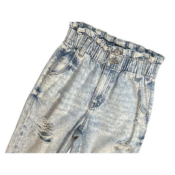 SO Womens Paperbag Jeans Size 25 High Rise Destroyed Acid Wash 80s Y2K - Picture 4 of 6